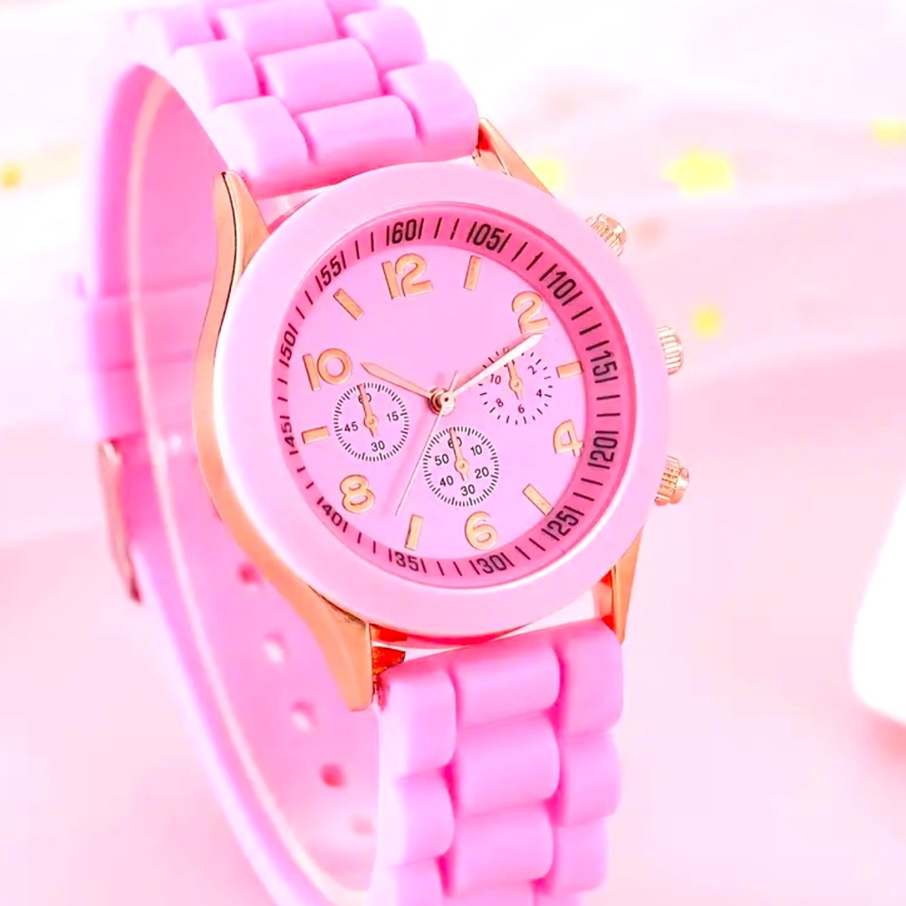 Geneva NEW Bubble Gum Pink Rubber Watch Women’s Cute Girly Gift Women Gift